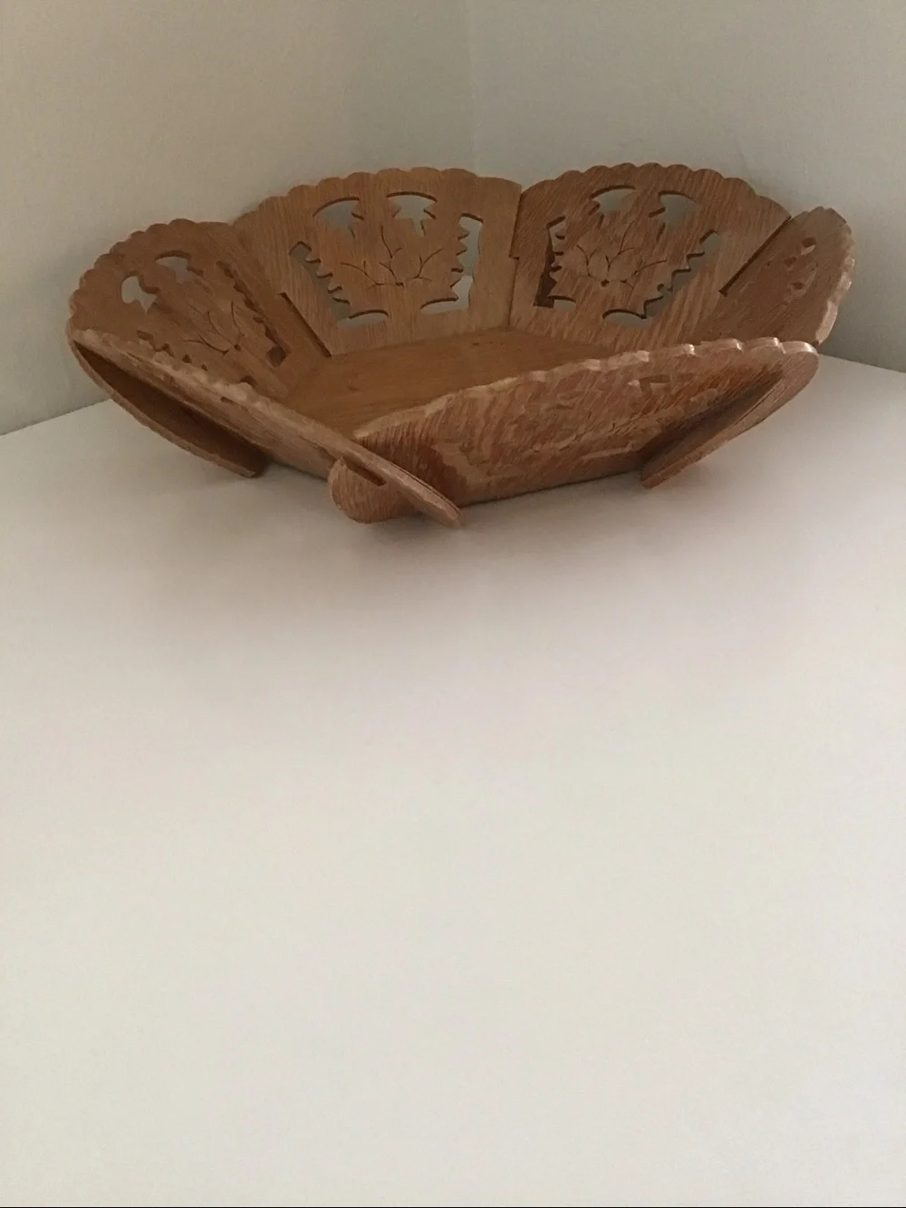 Beautiful Vintage Hand-Carved reticulated wooden bowl